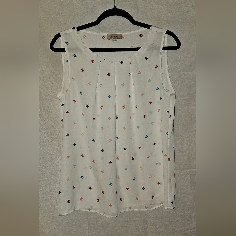 LOFT Sleeveless Top with Colorful Pattern